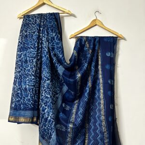 Midnight Blue- Floral Jaal work